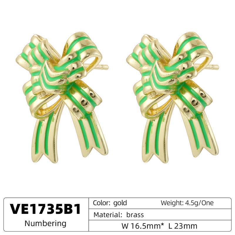 Colorful Enamel Bow Stud Earrings Cute Dainty Bowknot Piercing Jewelry Gift for Women