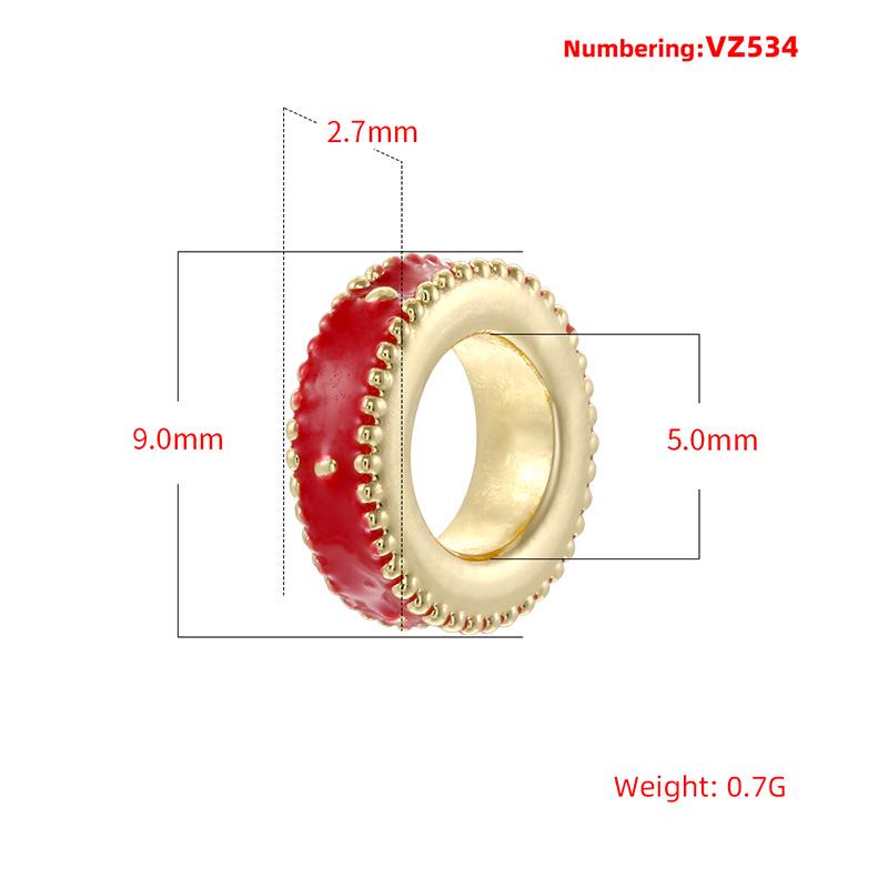Colorful Enamel Roudell Beads Big Hole Rhodium beads 9mm DIY Round Spacer Beads for Necklace Making Hole Size Approx 5mm