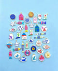 70 Kinds of Enamel Hand Paited Charms DIY Accessories, Animal Heart Eye Moon Star Cloud Flower Pendants for Necklace Keychain Making