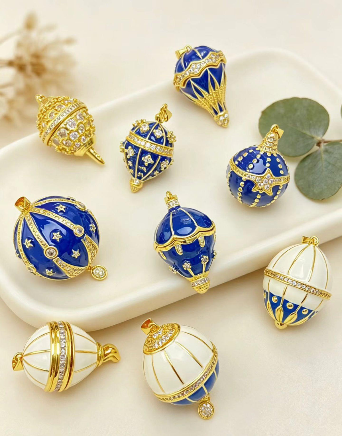 Blue White Enamel Hot Air Ballon Pendant, Brass CZ Stone Charm, DIY  Necklace Making Supply, Cute Adventure Jewelry Findings Gifts for Women