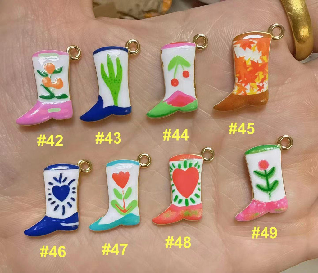 70 Kinds of Enamel Hand Paited Charms DIY Accessories, Animal Heart Fish Moon Star Cloud Flower Pendants for Necklace Keychain Making