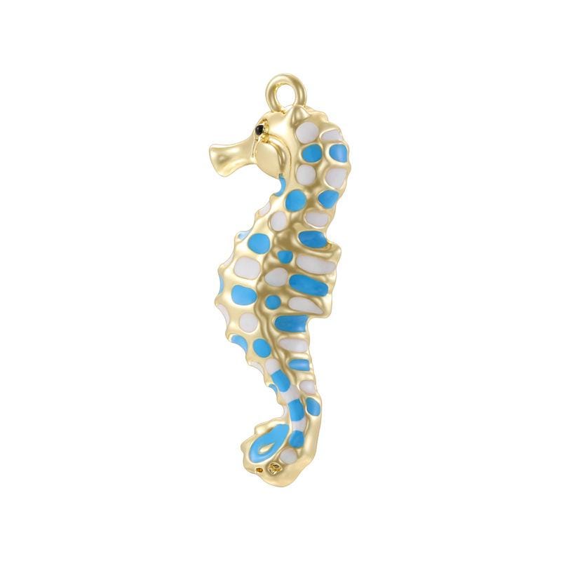 Colorful Enamel Sea Horse Charm  Sea Horse Pendant Enamel Ocean Animals Pendant DIY Necklace Gifts for Women