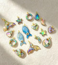 Whale Tail Shape Abalone Shell Pendant Rainbow Seashell Star Moon Heart Shape