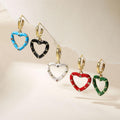 Enamel Heart Shape Pendant Colorful Heart Earrings Heart Shape Charm for DIY Gifts Necklace Making