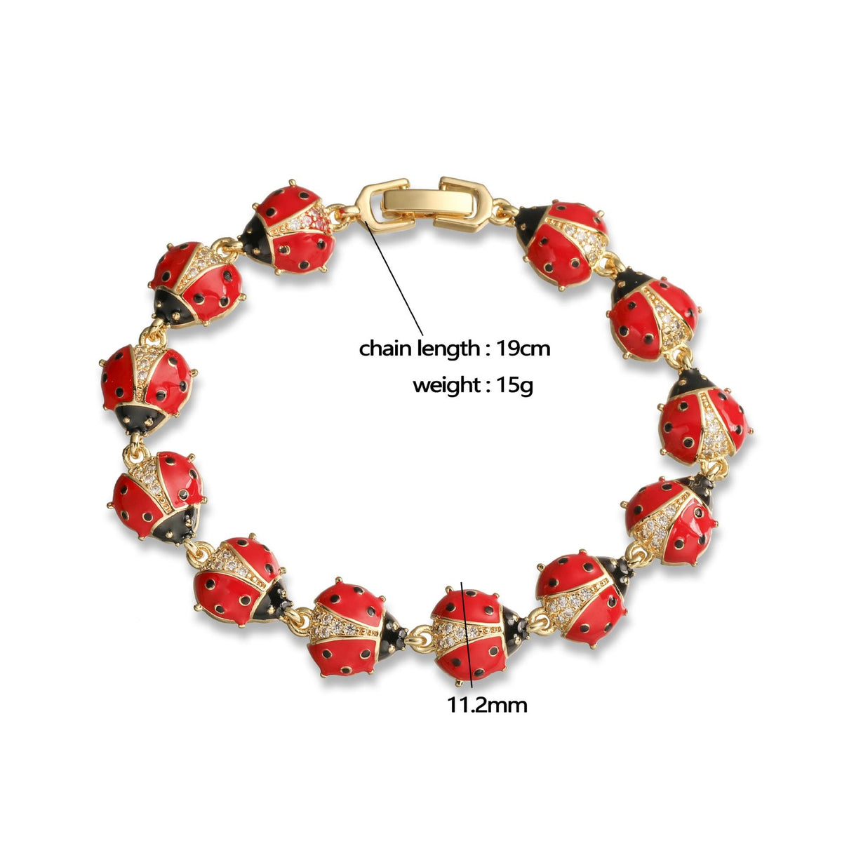 Enamel Ladybird Opening Bracelet Ladybug BangleCoccinella Septempunctata Opening  DIY Gifts for Women