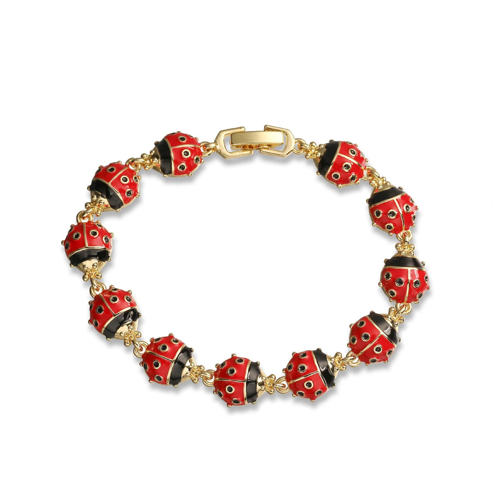 Enamel Ladybird Opening Bracelet Ladybug BangleCoccinella Septempunctata Opening  DIY Gifts for Women