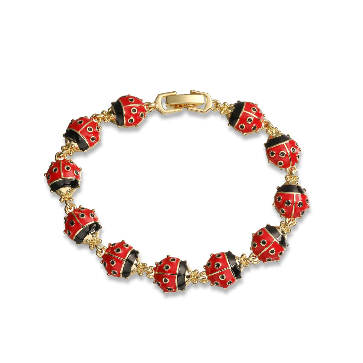 Enamel Ladybird Opening Bracelet Ladybug BangleCoccinella Septempunctata Opening  DIY Gifts for Women