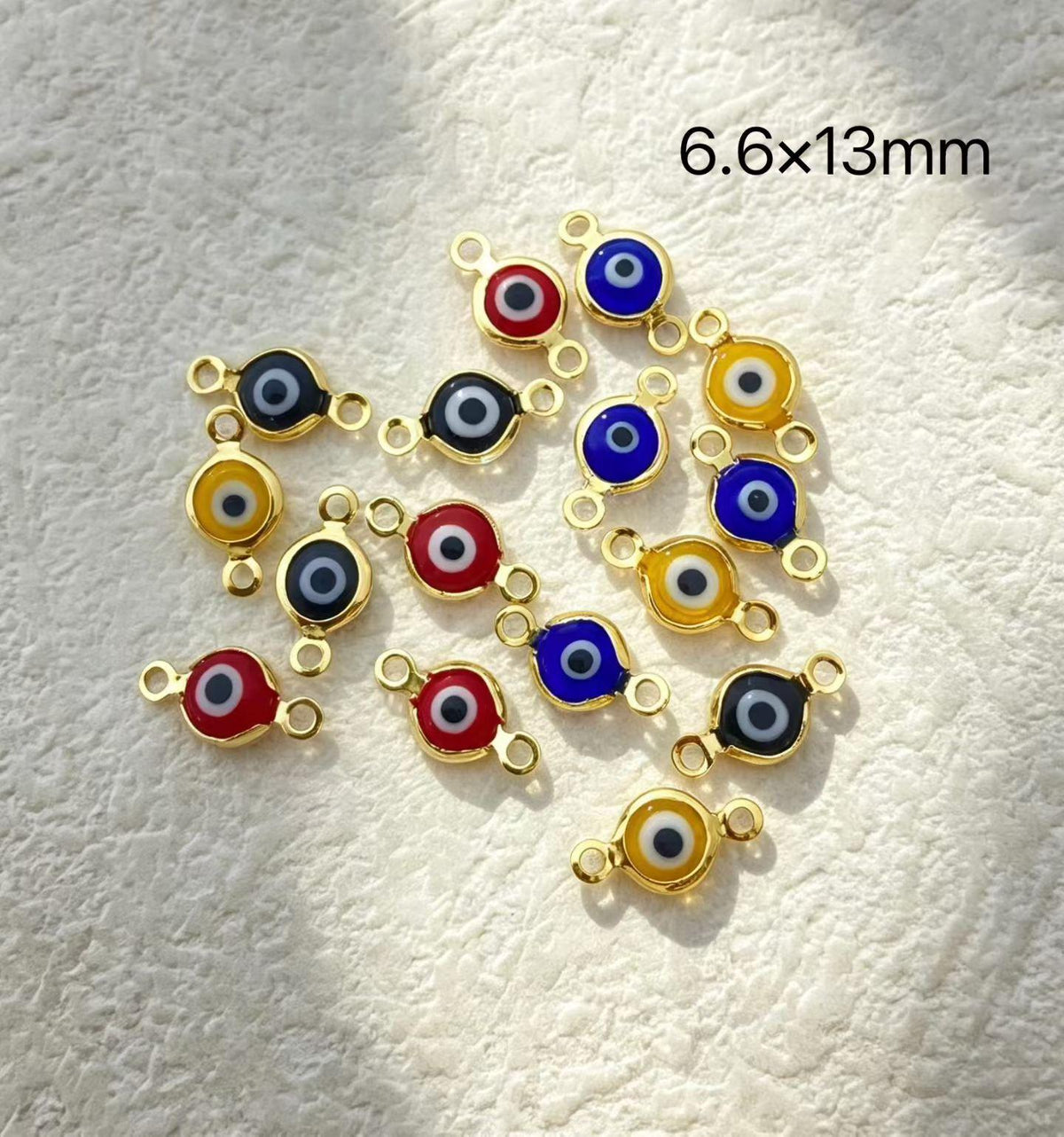 Enamel Colorful Evil Eyes Round Shape Pendant Gold Curved Pendant DIY Bracelet and Necklace Accessory