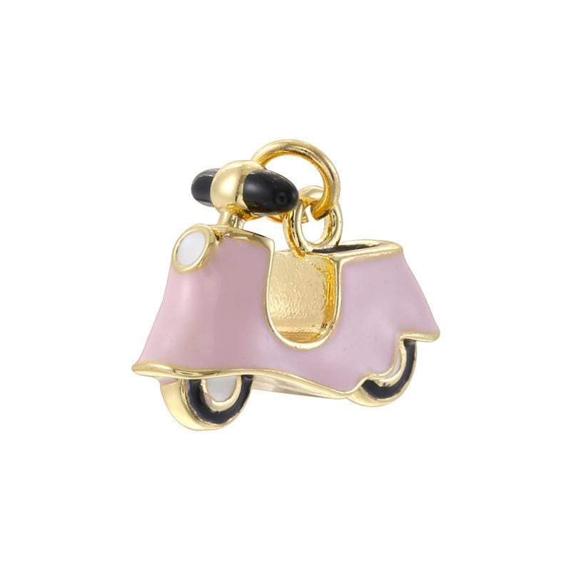 Creative Enamel Motorcycle Pendant ,Enamel Electric Scooter Pendant, Cute 3D Cartoon Motorcycle Charm Enamel DIY Necklace Gifts for Women