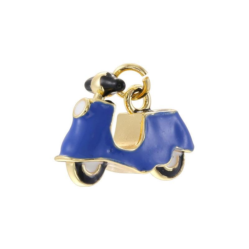 Creative Enamel Motorcycle Pendant ,Enamel Electric Scooter Pendant, Cute 3D Cartoon Motorcycle Charm Enamel DIY Necklace Gifts for Women